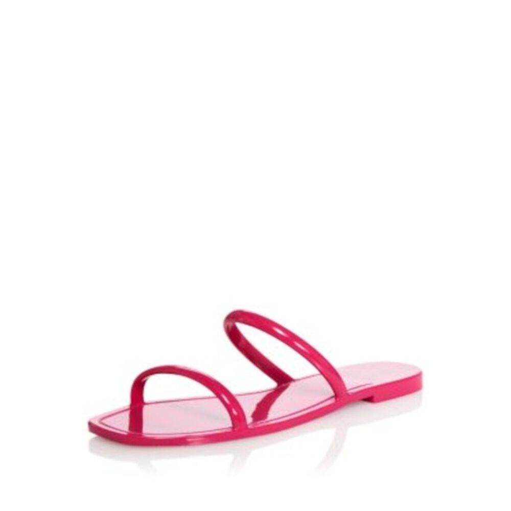 AQUA Womens Pink Comfort Rosa Bella Square Toe Slip On Jelly 6